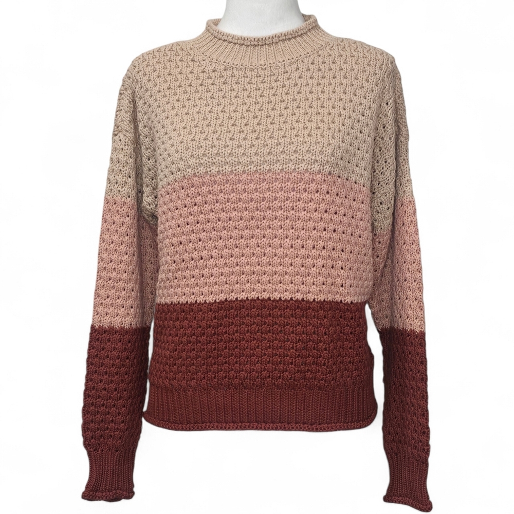 Knot Sisters Zella Colorblock Knit Sweater Size XS